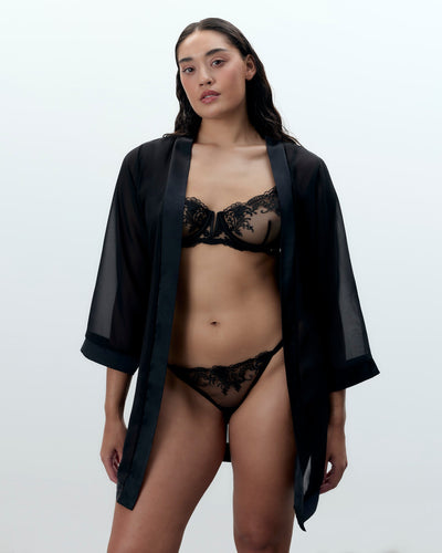 Chiffon-Kimono Schwarz