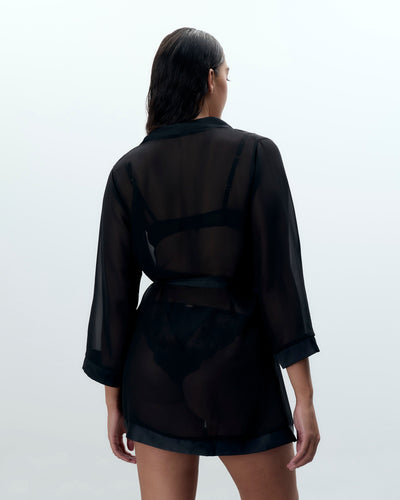 Chiffon-Kimono Schwarz