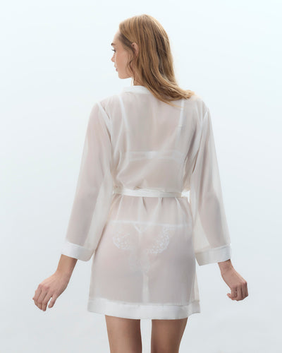 Chiffon-Kimono Elfenbeinfarbener