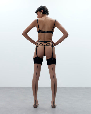 Strümpfe Mit Naht Sheer/Schwarz