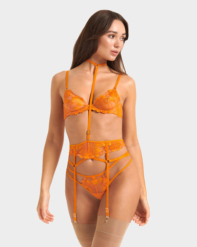 Colette Harness mit Strumpfhalter Orangenschale