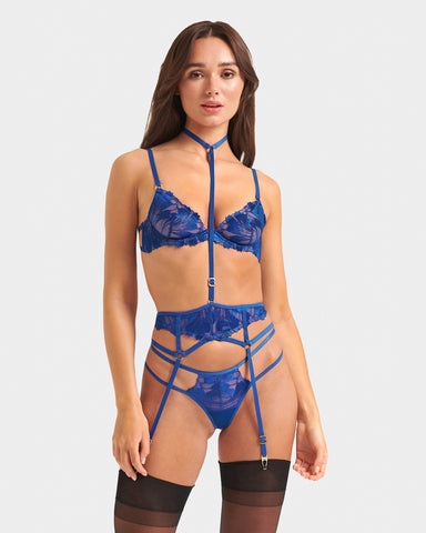 Colette Harness mit Strumpfhalter Tiefblau