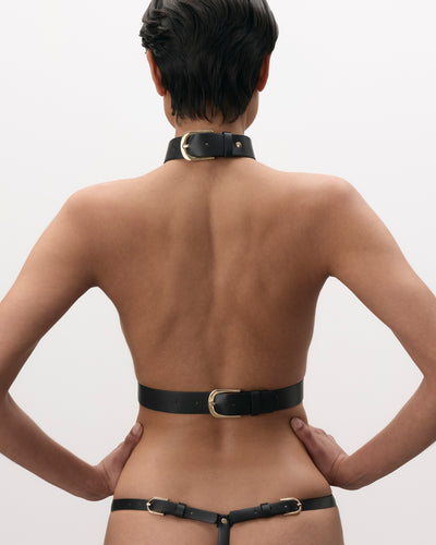 Lotus Harness Aus Kunstleder Schwarz/Gold