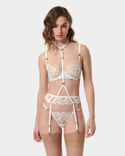 Isadora Harness mit Strumpfhalter Weiss
