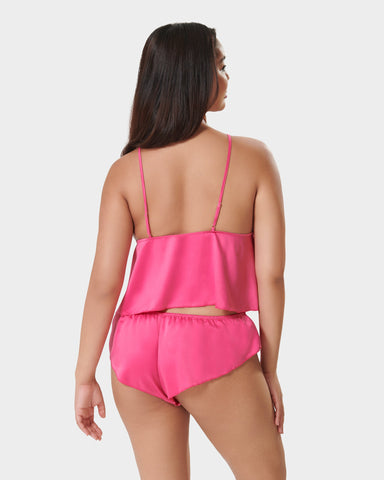 Faye Set aus Camisole und Shorts Fuchsia-Rosa