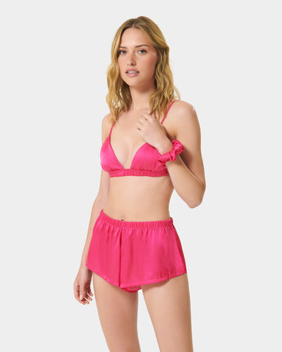 Saskia Luxuriöses Satin-Haargummi Fuchsia-Rosa