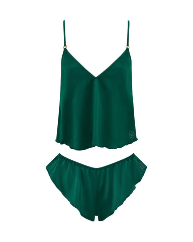 Faye Set aus Camisole und Shorts Aventurin Grün