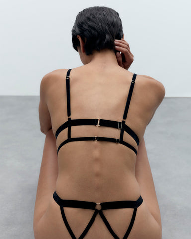Simone Offener Soft-BH Schwarz/Gold