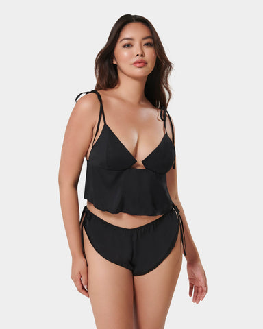 Nicole Set aus Camisole und Shorts Schwarz