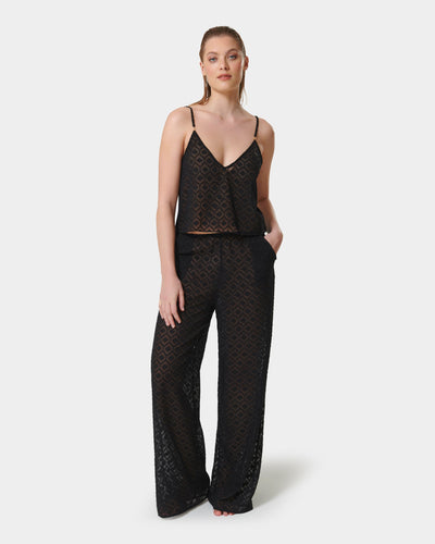 Cassat Set aus Camisole & Hose Schwarz