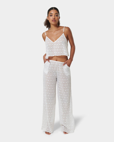 Cassat Set aus Camisole & Hose Weiß