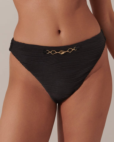 Orta High-Waist Bikinihose Schwarz