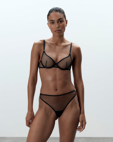 Naomi High-Waist String in Schwarz