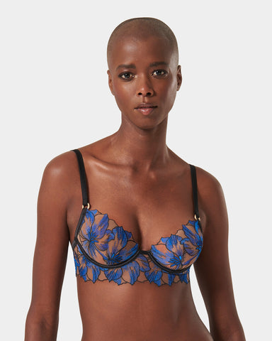Lyandra Bügel-BH Ägyptisch Blau/Schwarz/Durchsichtig