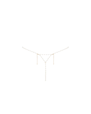 Perlen-String in Perle/Gold