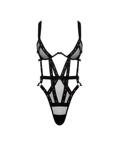 Sana Bügel-Bodysuit in Schwarz