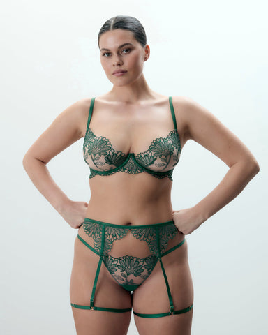 Amaris Strumpfhalter-Oberschenkel-Harness Grün