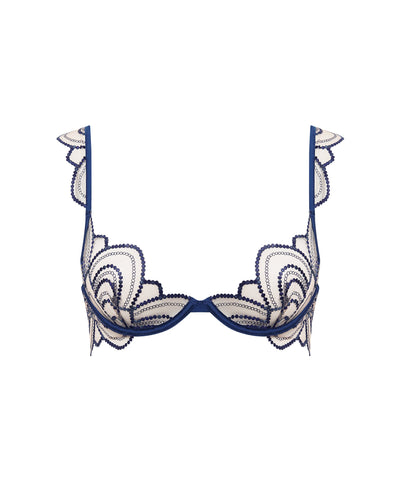 Soraya bestickter transparenter BH in Blau