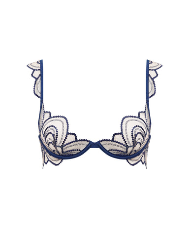 Soraya bestickter transparenter BH in Blau