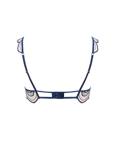 Soraya bestickter transparenter BH in Blau