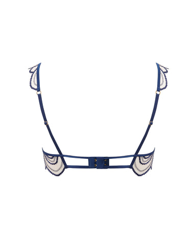 Soraya bestickter transparenter BH in Blau