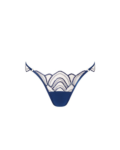 Soraya bestickter transparenter Slip in Blau