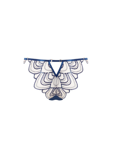 Soraya bestickter transparenter Slip in Blau