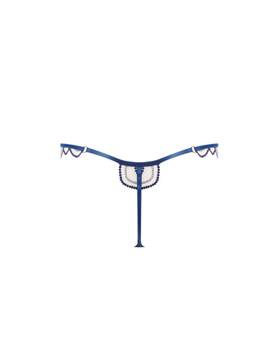 Soraya bestickter transparenter String in Blau