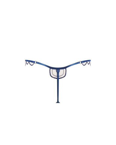 Soraya bestickter transparenter String in Blau