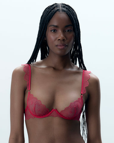 Vermont bestickter transparenter BH in Rosa