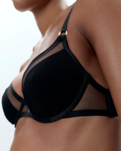 Naomi Mesh-BH mit vorgeformten Cups in Schwarz