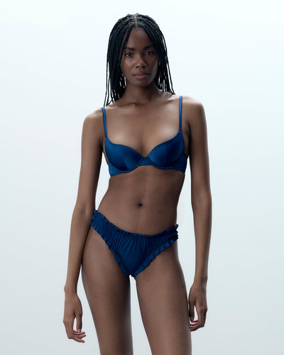 Verona Satin-Geschenk-String in Marineblau