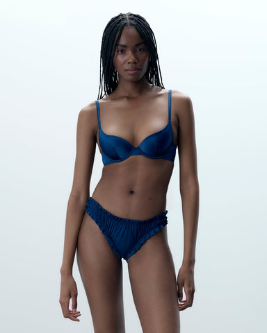 Verona Satin-Geschenk-String in Marineblau