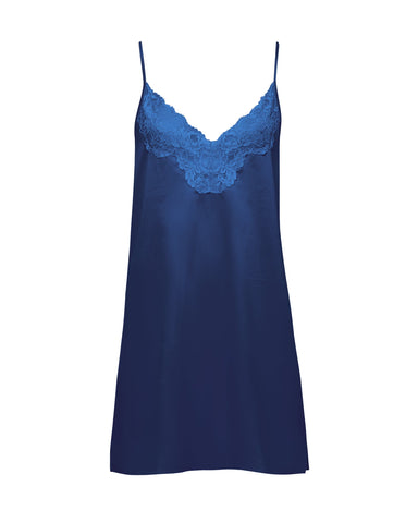 Isabella Satin-Negligé in Navy