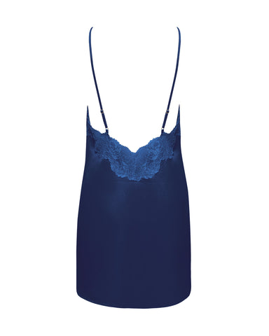 Isabella Satin-Negligé in Navy