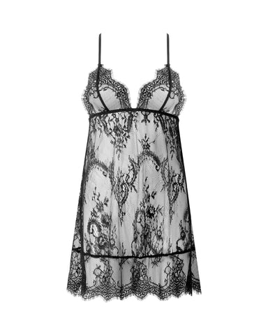 Madeline Spitzen-Negligé in Schwarz