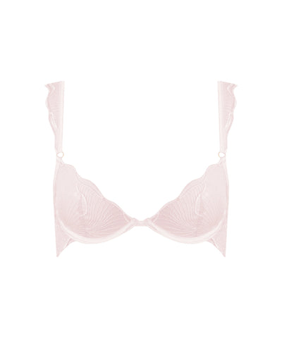 Marabel bestickter, transparenter BH in Perlmuttrosa