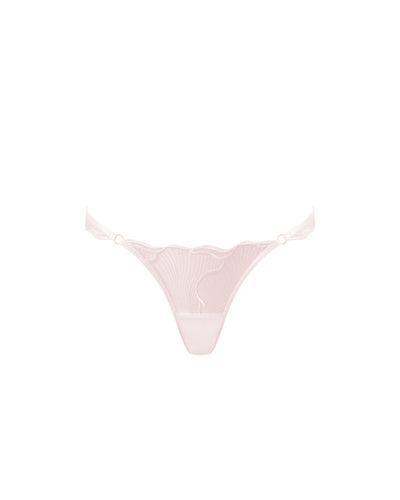 Marabel bestickter, transparenter Slip in Perlmuttrosa