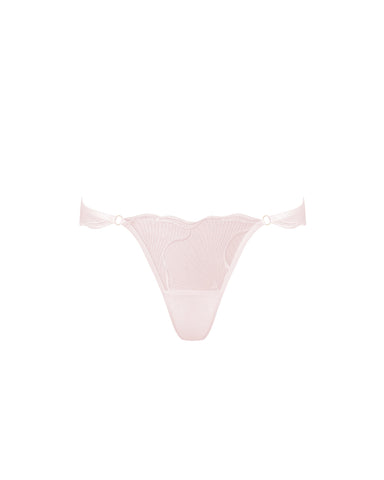 Marabel bestickter transparenter String Perlmuttrosa