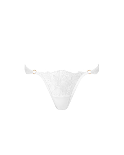 Gabriella Slip mit Blumenstickerei, Weiß