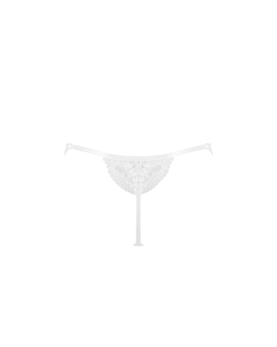 Gabriella String mit Blumenstickerei Weiß