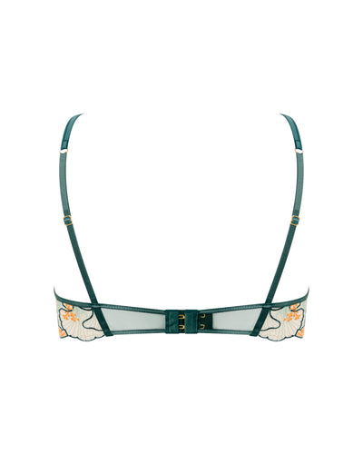 Gianna Transparenter Longline-BH Grün/Orange