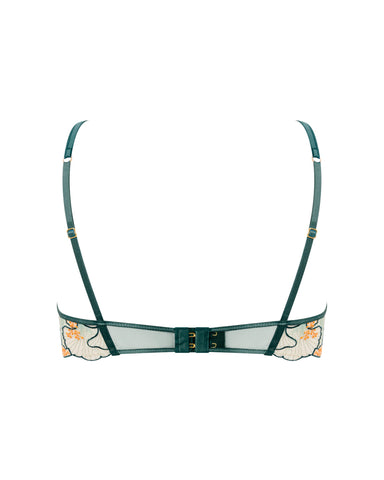 Gianna Transparenter Longline-BH Grün/Orange