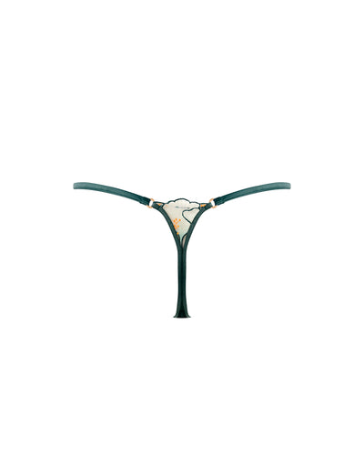 Gianna Transparenter String-Tanga Grün/Orange