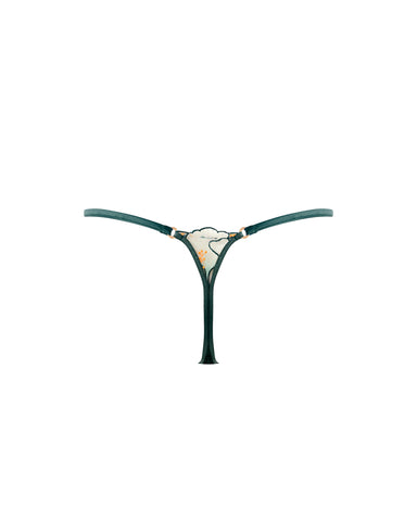 Gianna Transparenter String-Tanga Grün/Orange