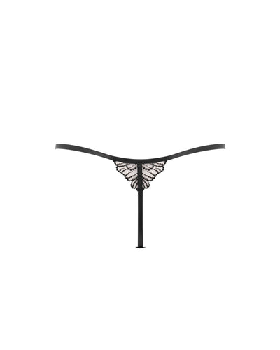Amarosa String mit Blumenstickerei Schwarz