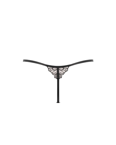 Amarosa String mit Blumenstickerei Schwarz