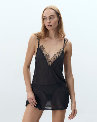 Amarosa transparentes Negligé Schwarz