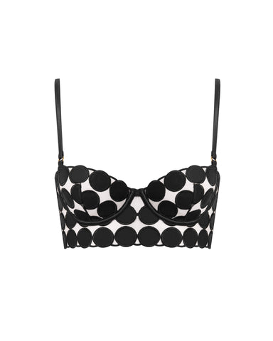 Lia Polka Dot Longline-BH Schwarz