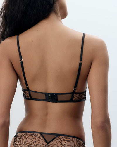 Leliana transparenter Longline-BH Schwarz